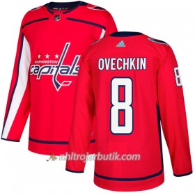 Män Ishockey Washington Capitals Tröja Alexander Ovechkin 8 Adidas 2017-2018 Röd Authentic